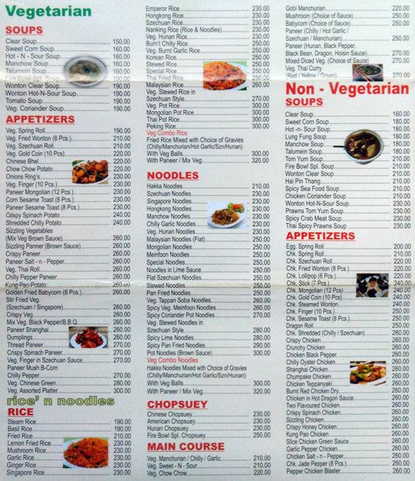 Fire Bowl - Versova, Andheri West menu