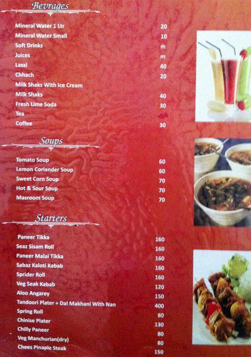 Rajvanshi menu