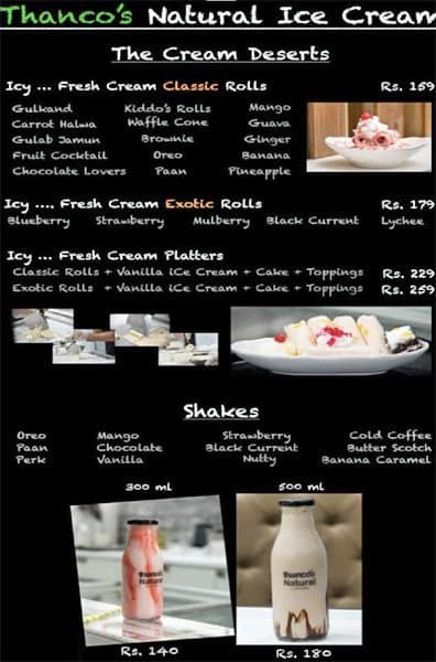 Thanco S Natural Ice Cream Menu Zomato