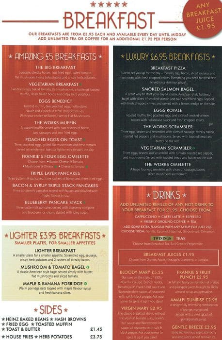 Frankie And Bennys Drinks Menu Prices Frankie And Bennys Drinks Menu Prices