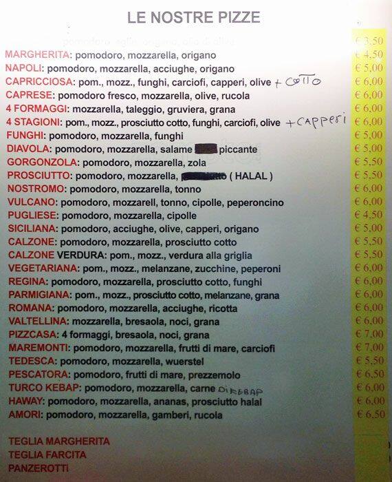 Menu di Marmaris Kebap 