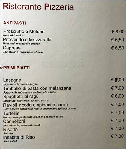 Menu di Enoteca Giuliani 