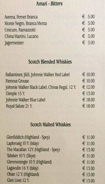 Menu di UNA Hotels Empire Roma 