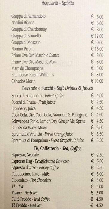Menu di UNA Hotels Empire Roma 