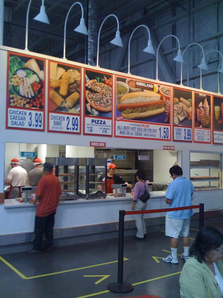 Menu at Costco Food Court fast food Sand City