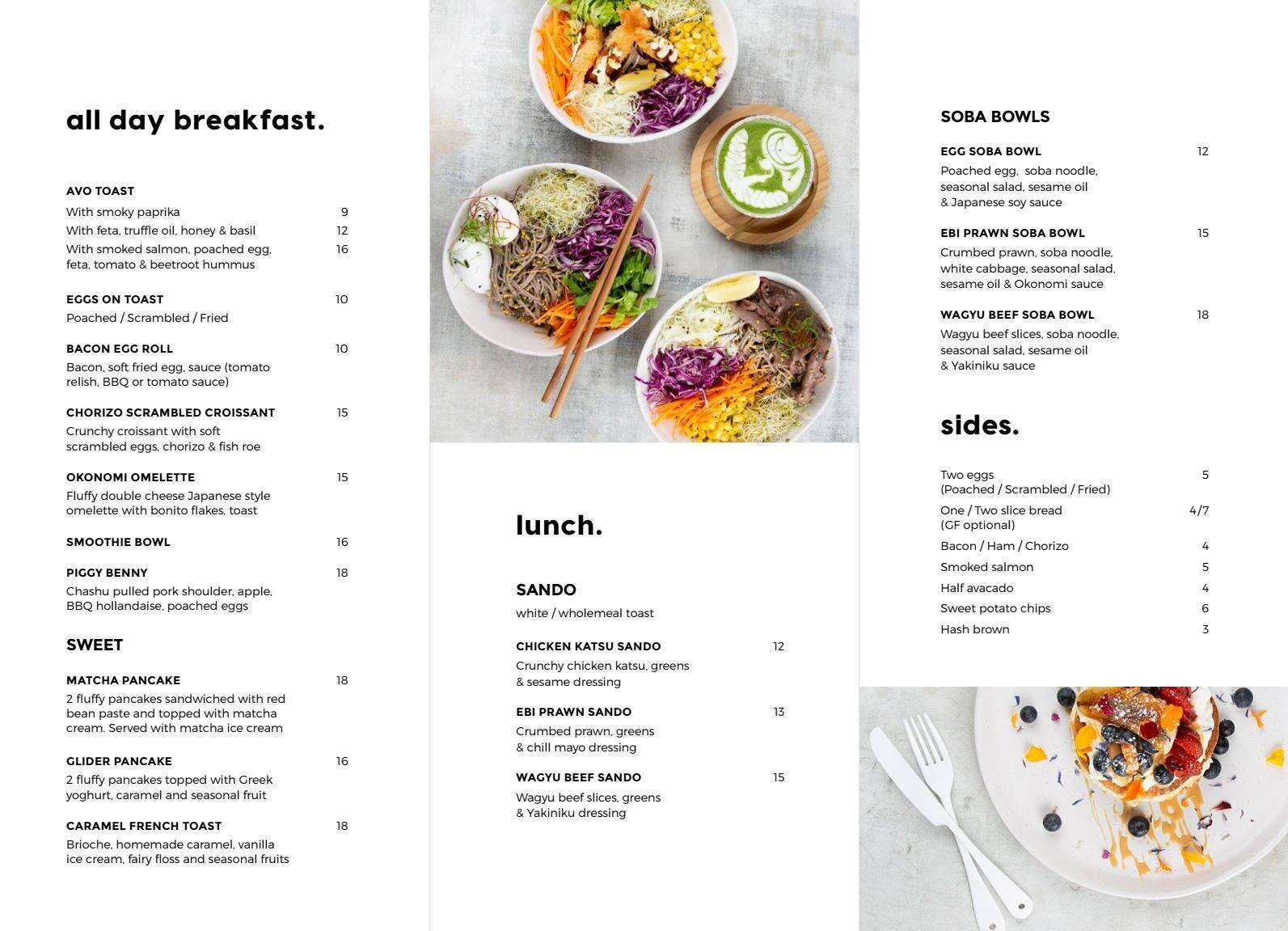 Menu at Glider KS cafe, Chippendale, 26 Kensington St