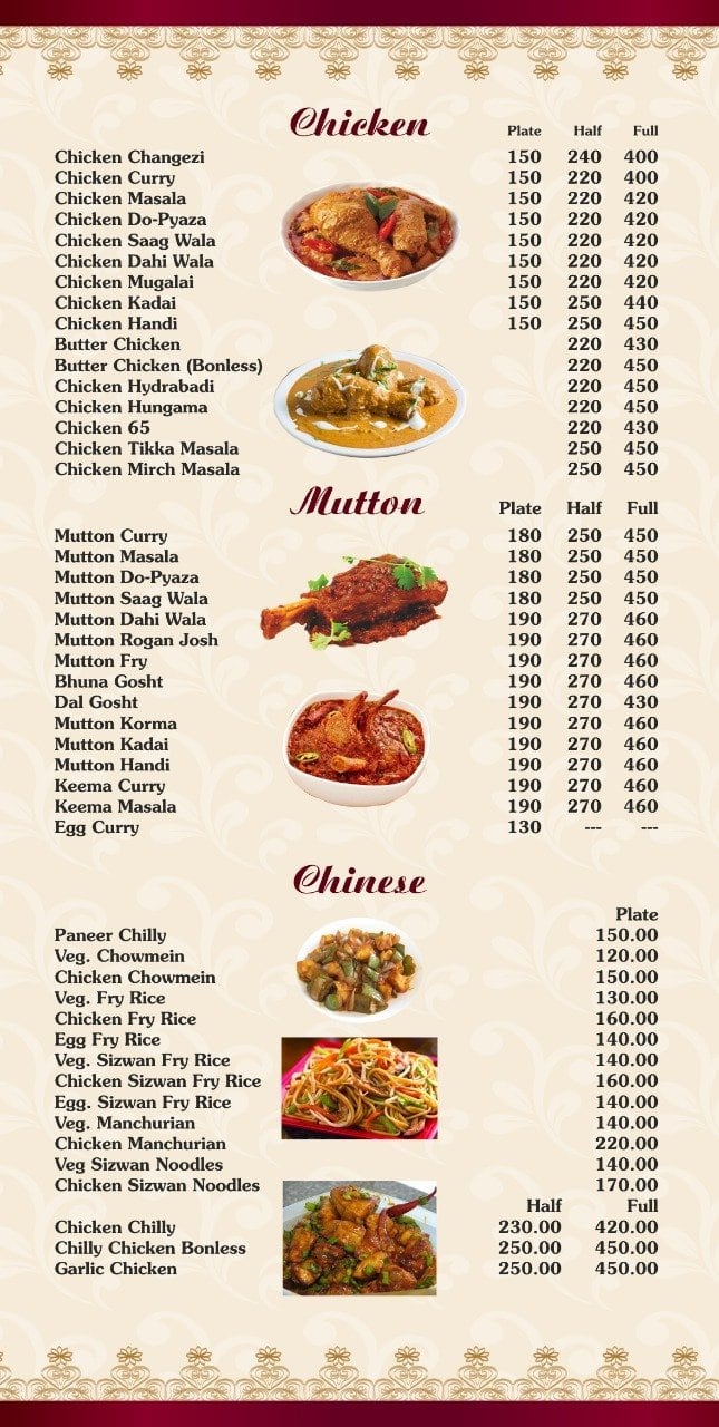 Menu at King's Korner, Ajmer