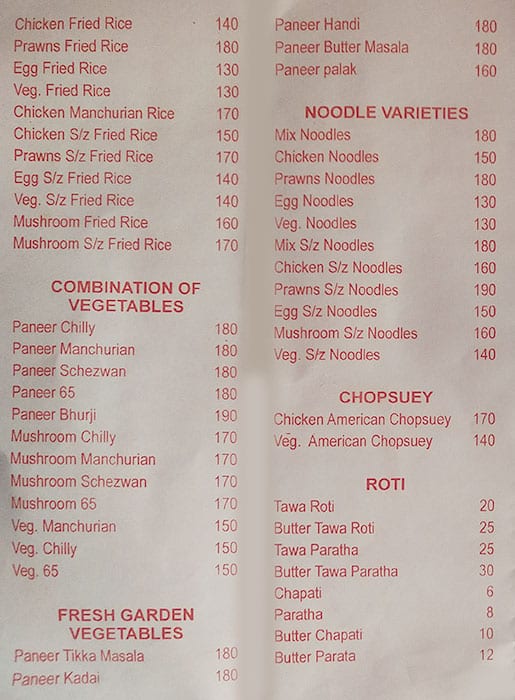 Hotel Kwality Restaurant And Bar menu