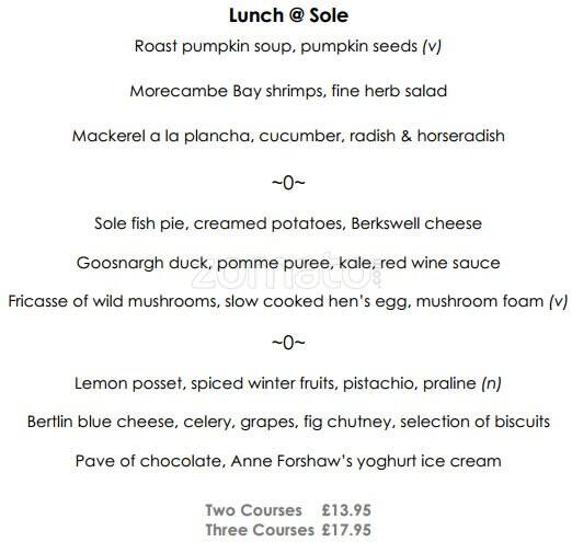 Sole menu