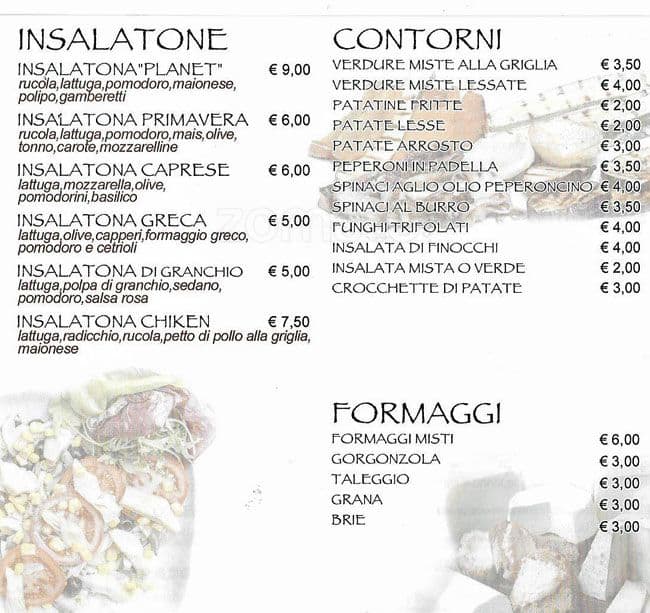 Menu di Planet 