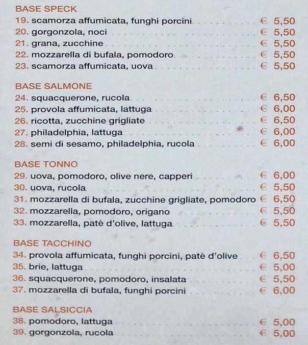 Menu di Vero Gusto 