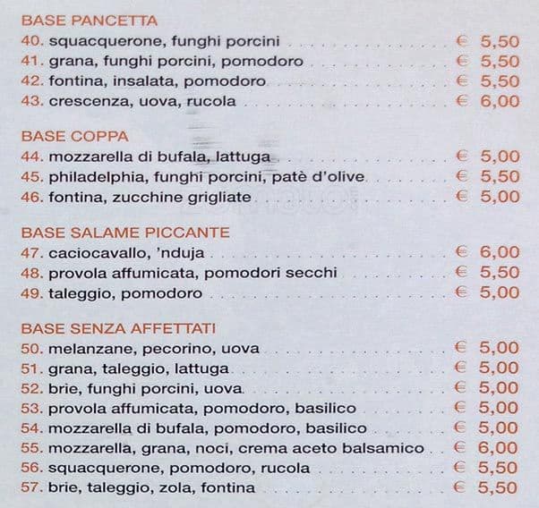Menu di Vero Gusto 
