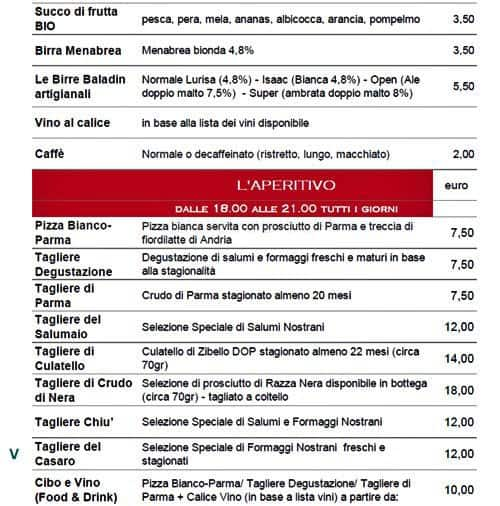 Menu di Chiù Gustosità Italiane 