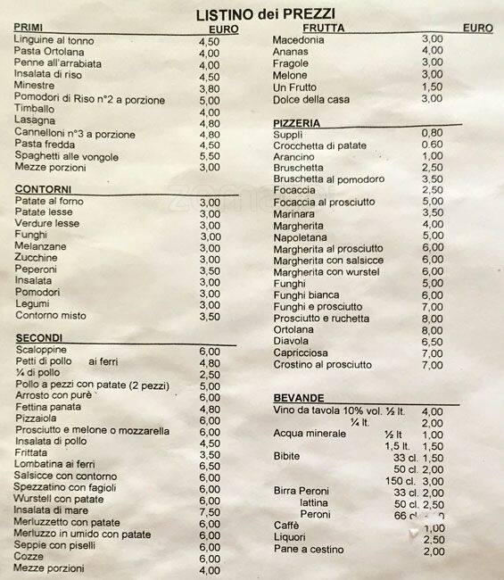 Menu di Pizzeria Il Cicalino 