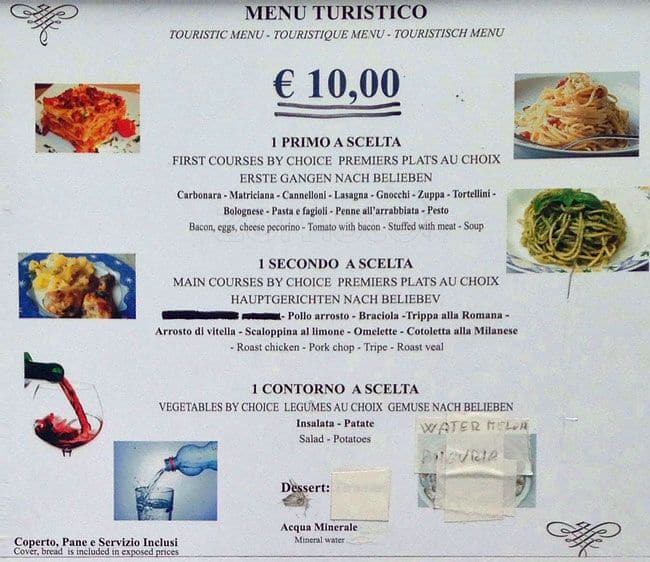 Menu di Ristorante Il Condor 