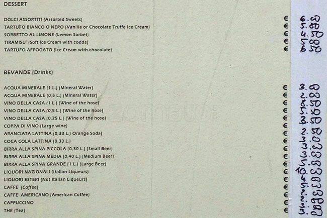 Menu di Ristorante Il Condor 