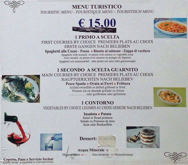 Menu di Ristorante Il Condor 