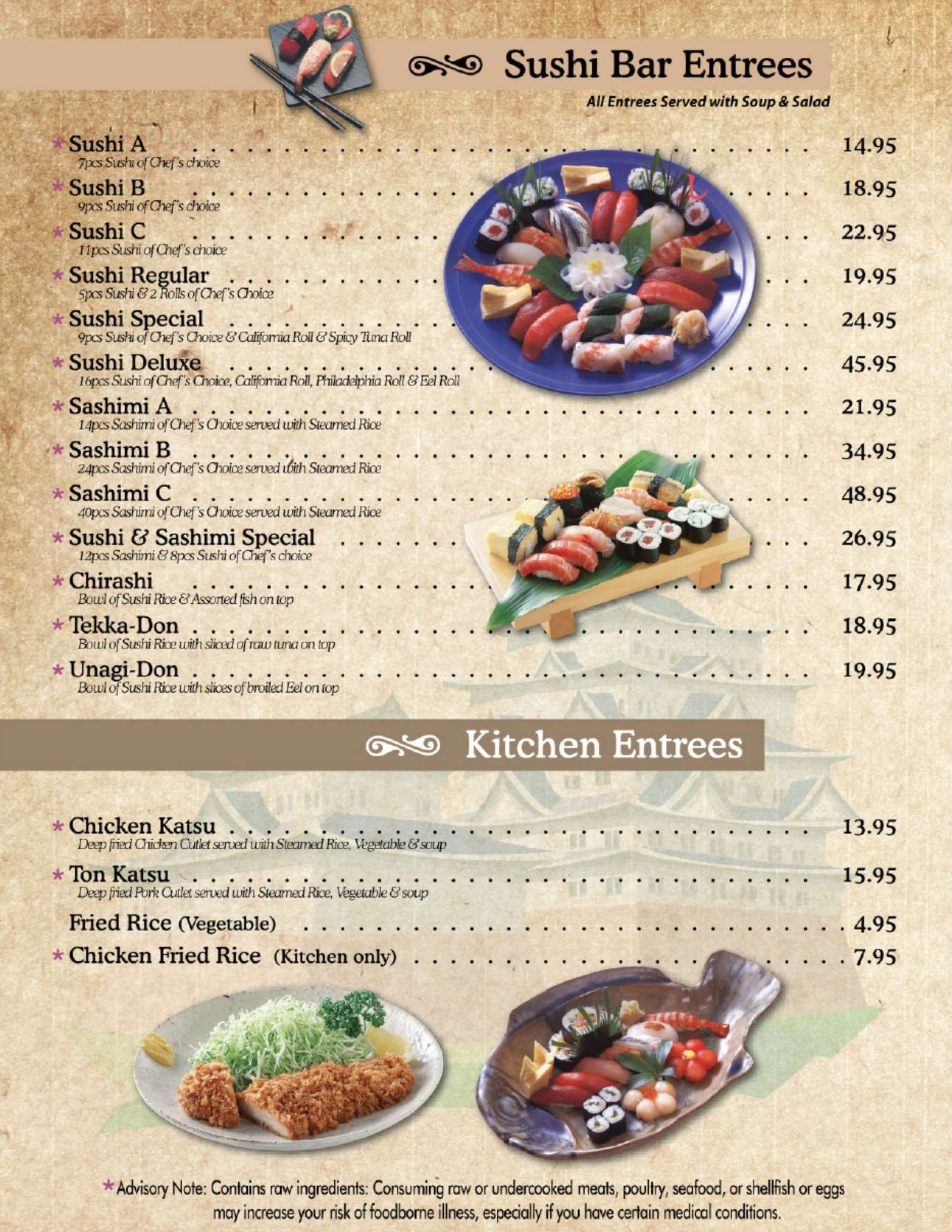 Menu at Kimura Japanese Steak & Seafood restaurant, Boynton Beach