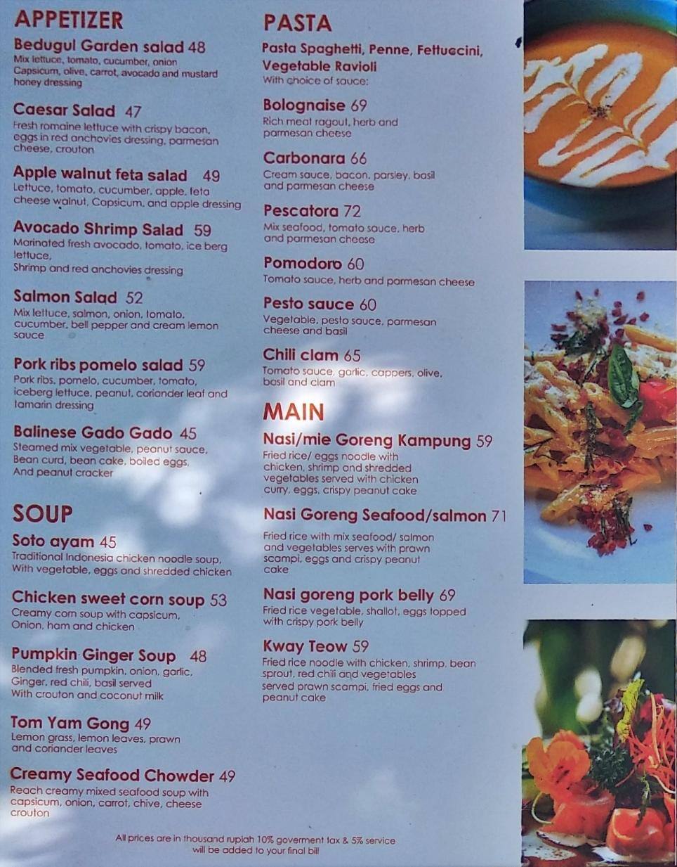 Semujaen menu