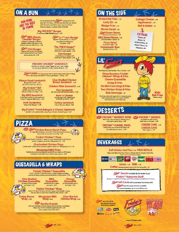 Frickers Menu Menu For Frickers Centerville Dayton