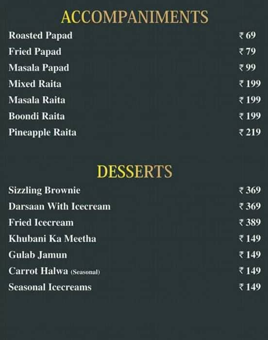 Menu at Saffron The Shahi Kitchen, Hyderabad