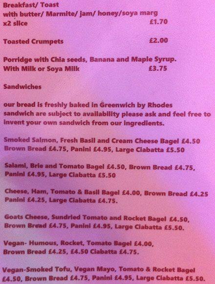 Red Door Menu Menu For Red Door Greenwich London
