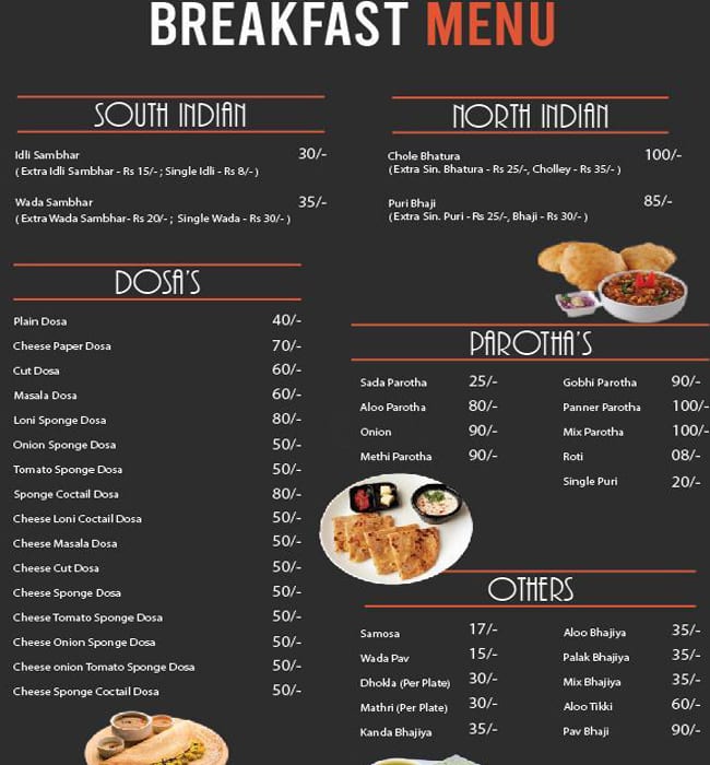 Teri Rajput menu