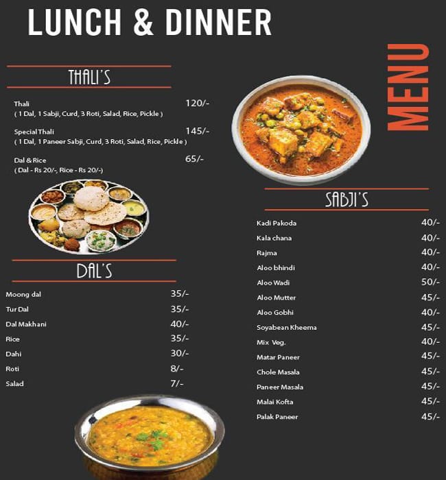 Teri Rajput menu