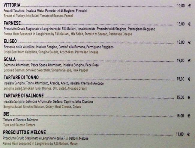 Menu di Crocetta • Panini d'Autore 