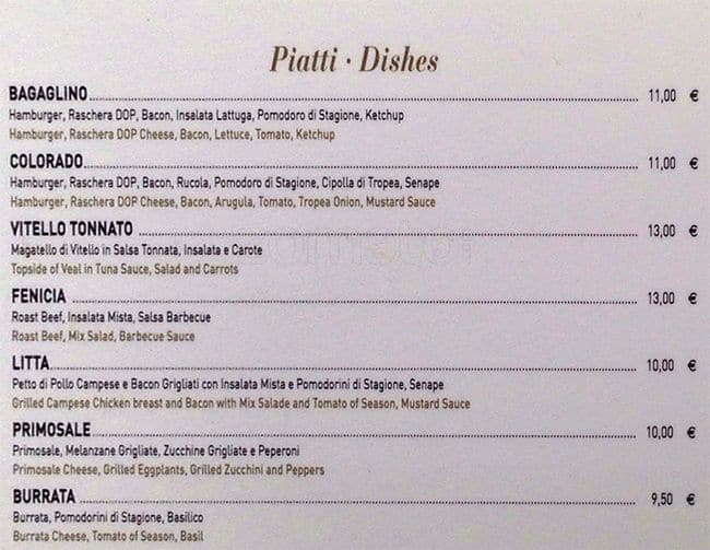 Menu di Crocetta • Panini d'Autore 
