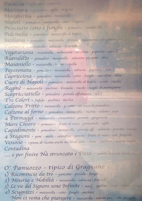 Menu Da Il Cuore Di Napoli Pizzeria Roma