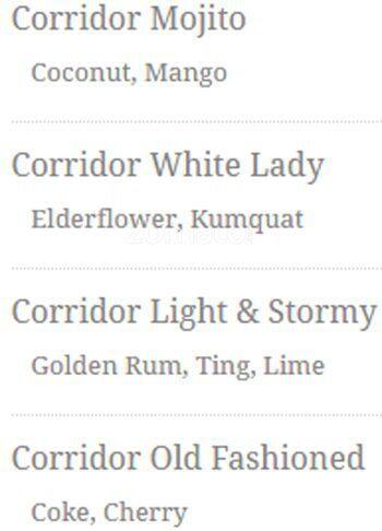 Corridor menu