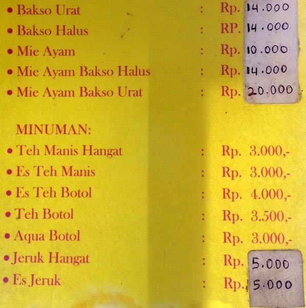 Bakso Solo Mas Budi Menu, Menu for Bakso Solo Mas Budi, Kebon Jeruk