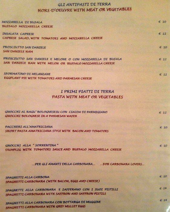 Menu di Papagio' 