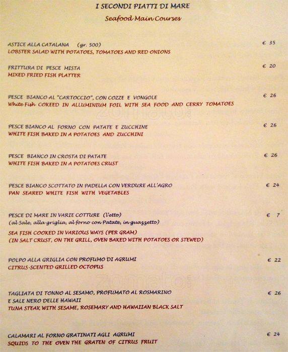 Menu di Papagio' 