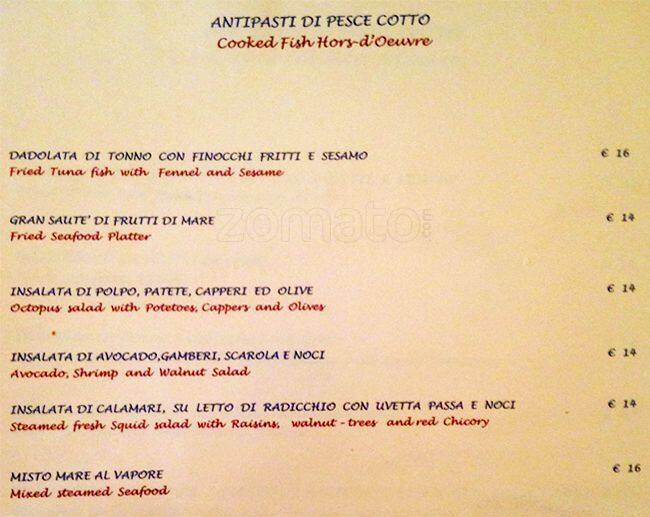 Menu di Papagio' 