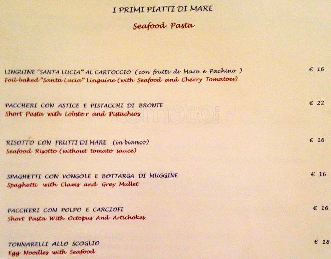 Menu di Papagio' 