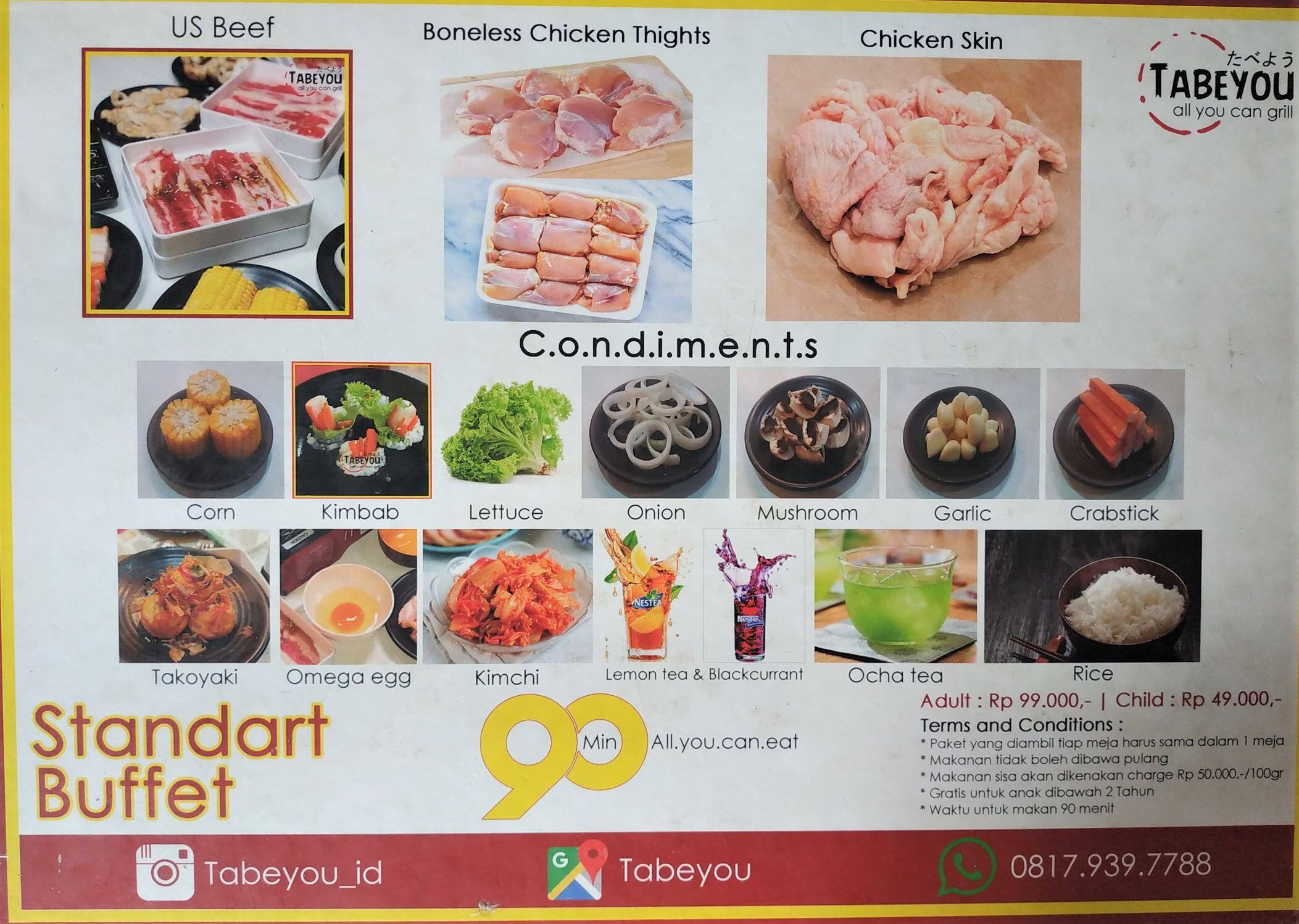 Tabeyou Menu Menu Untuk Tabeyou Tanjung Duren Jakarta