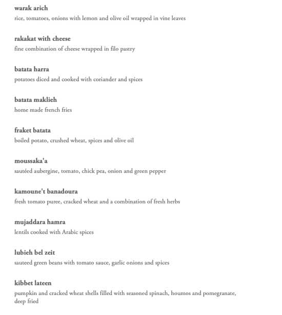 Menu at Flooka Dubai restaurant, Dubai, Dubai Marine Beach Resort and