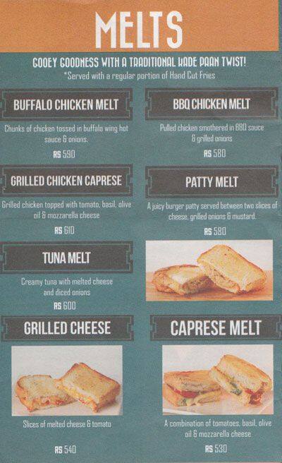 The Sandwich Factory menu
