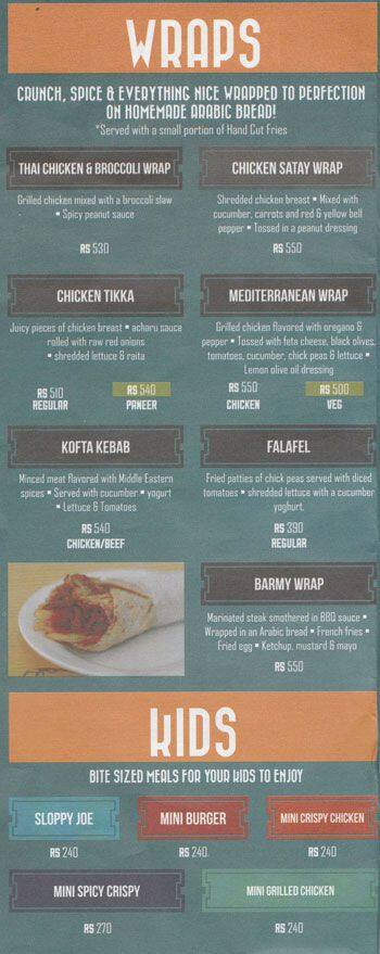 The Sandwich Factory menu