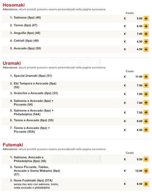 Menu di Hune 