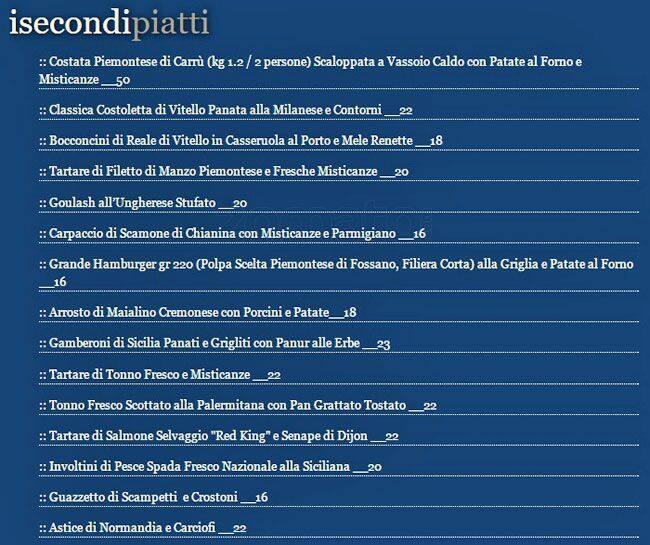 Menu di Stravagario Bistrot 