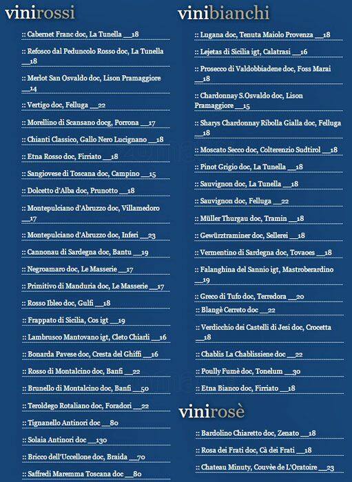 Menu di Stravagario Bistrot 