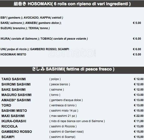 Menu di Sakura 