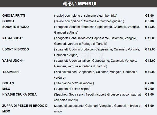 Menu di Sakura 