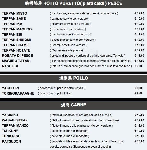 Menu di Sakura 