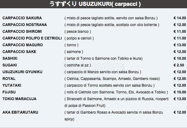 Menu di Sakura 