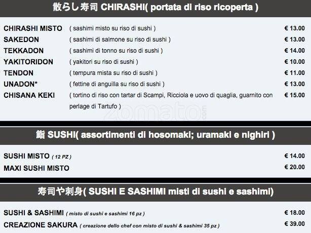 Menu di Sakura 