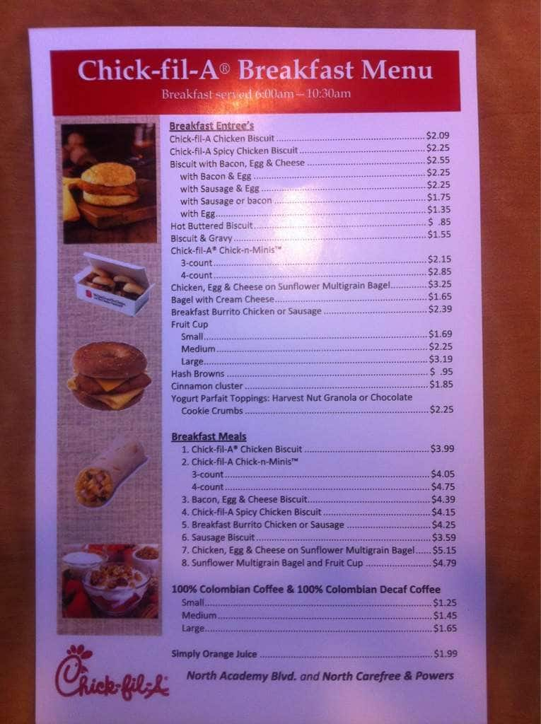 Chick Fil A Menu Menu For Chick Fil A Colorado Springs Colorado   5970e73a6fdb88023d262216e03d4e2e 